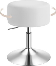 WOLTU Schminkhocker Barhocker rund höhenverstellbarer gepolstert Hocker Weiß