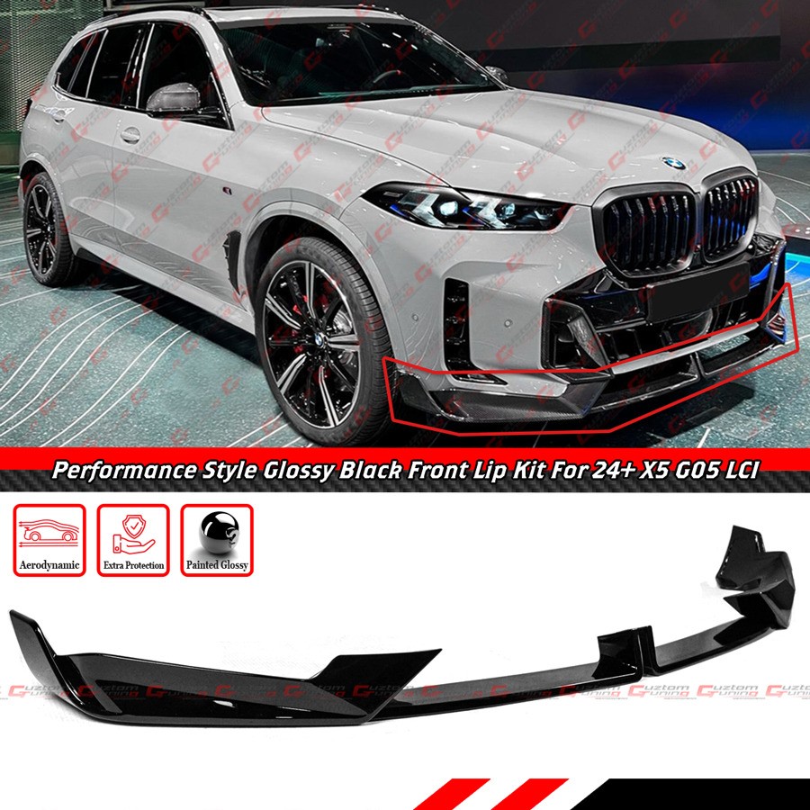 For 2024-25 BMW X5 G05 M Sport LCI MP Style Gloss Black Front