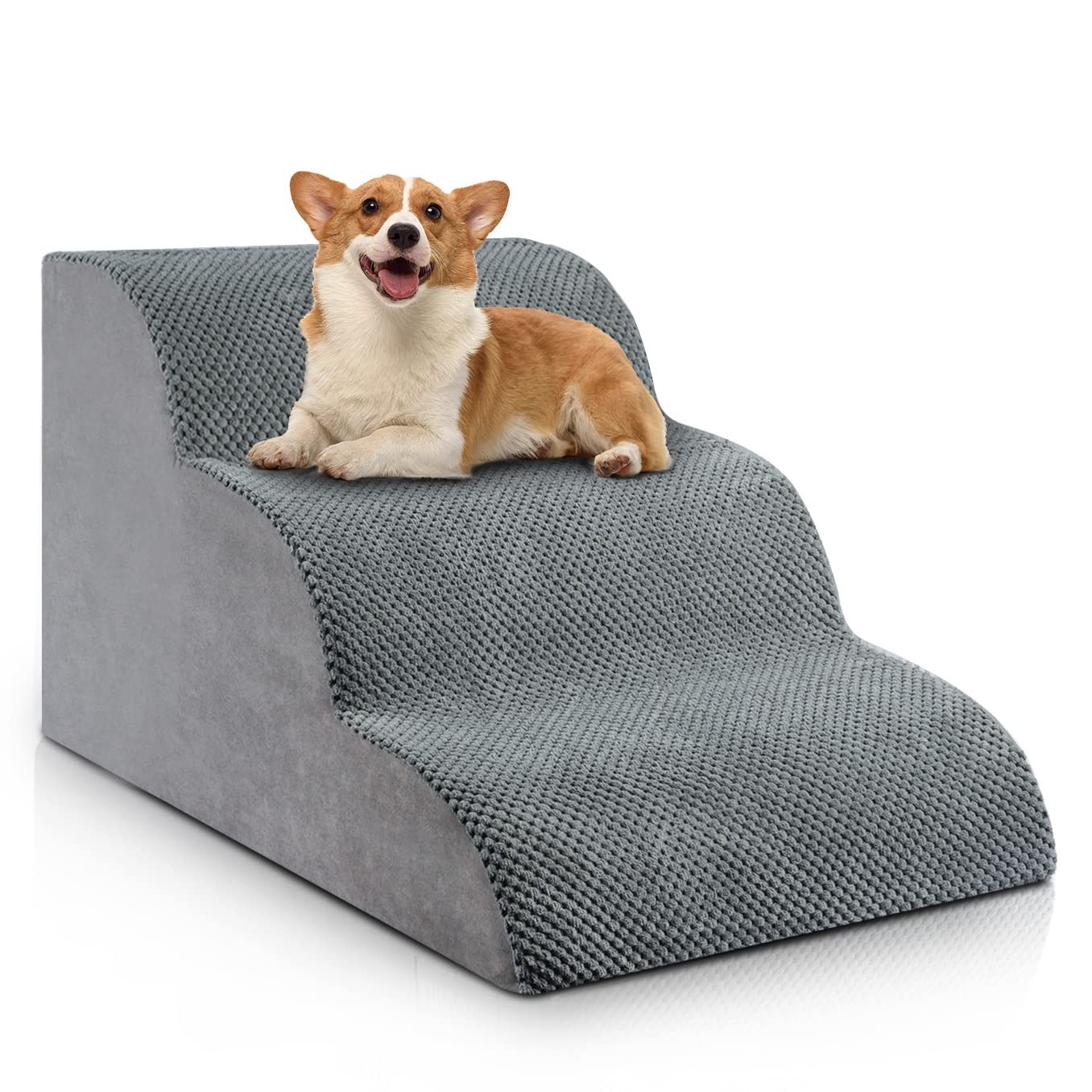 3-Step Dog Stairs for Small Pets to Reach High Beds & Couches