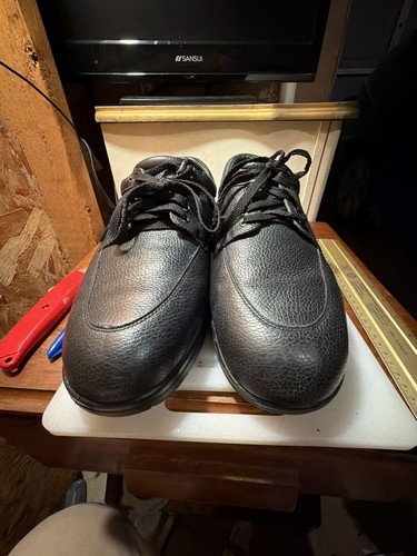 Drew Men's Black Leather Orthopedic Walking Shoes