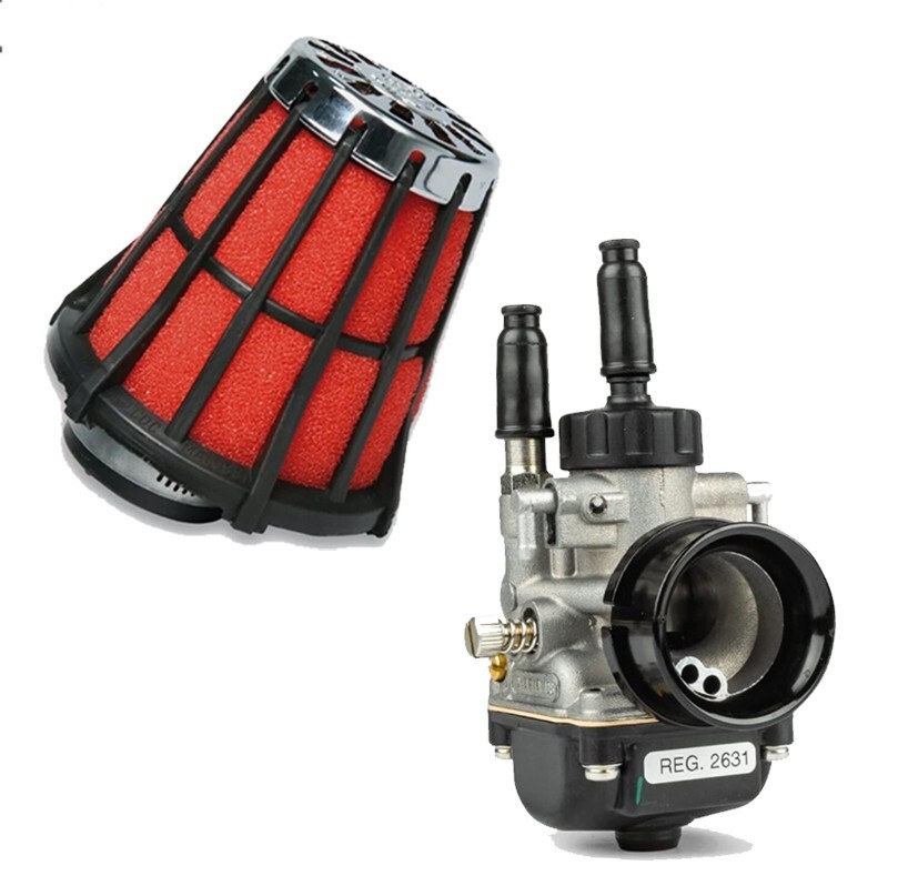 KIT CARBURATORE DELL'ORTO PHBG 19 DS 2T ARIA MANUALE FILTRO ARIA MALOSSI E5 Ø 3
