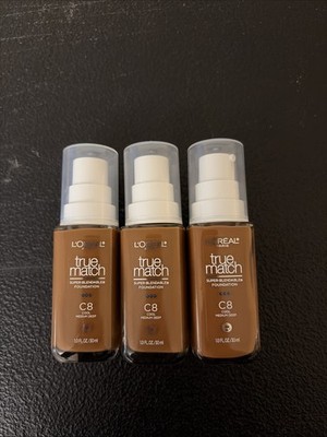 Pack of 4  L'Oreal Paris True Match Super-Blendable Foundation Medium Deep/C8