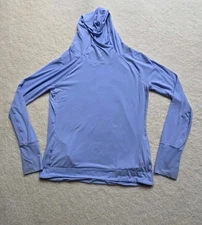 GAPFIT BREATHE Blue Long Sleeve Hooded Activewear Pullover MEDIUM