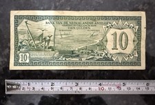 Netherlands Antilles 10 Gulden 1972 Banknote Pick 9b Willemstad Curacao Aruba