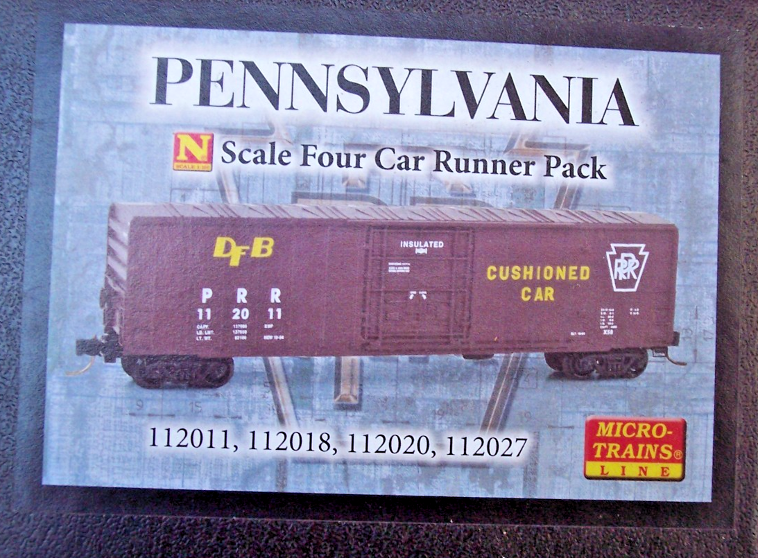 Micro Scale Micro Trains N scale Pennsylvania 4 boxcar Runner Pack 993 00 093 NOS ...