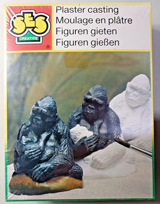 Gips Figuren gießen Gorilla m Kind Zoo Affe, Kinder Gipsfiguren Bastelset OVP