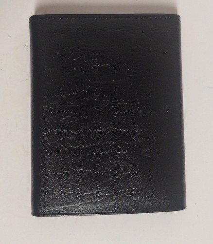 Vintage Leather Wallet Cameo Men's Tri Fold Black Cowhide Original Box Unused - Picture 12 of 19