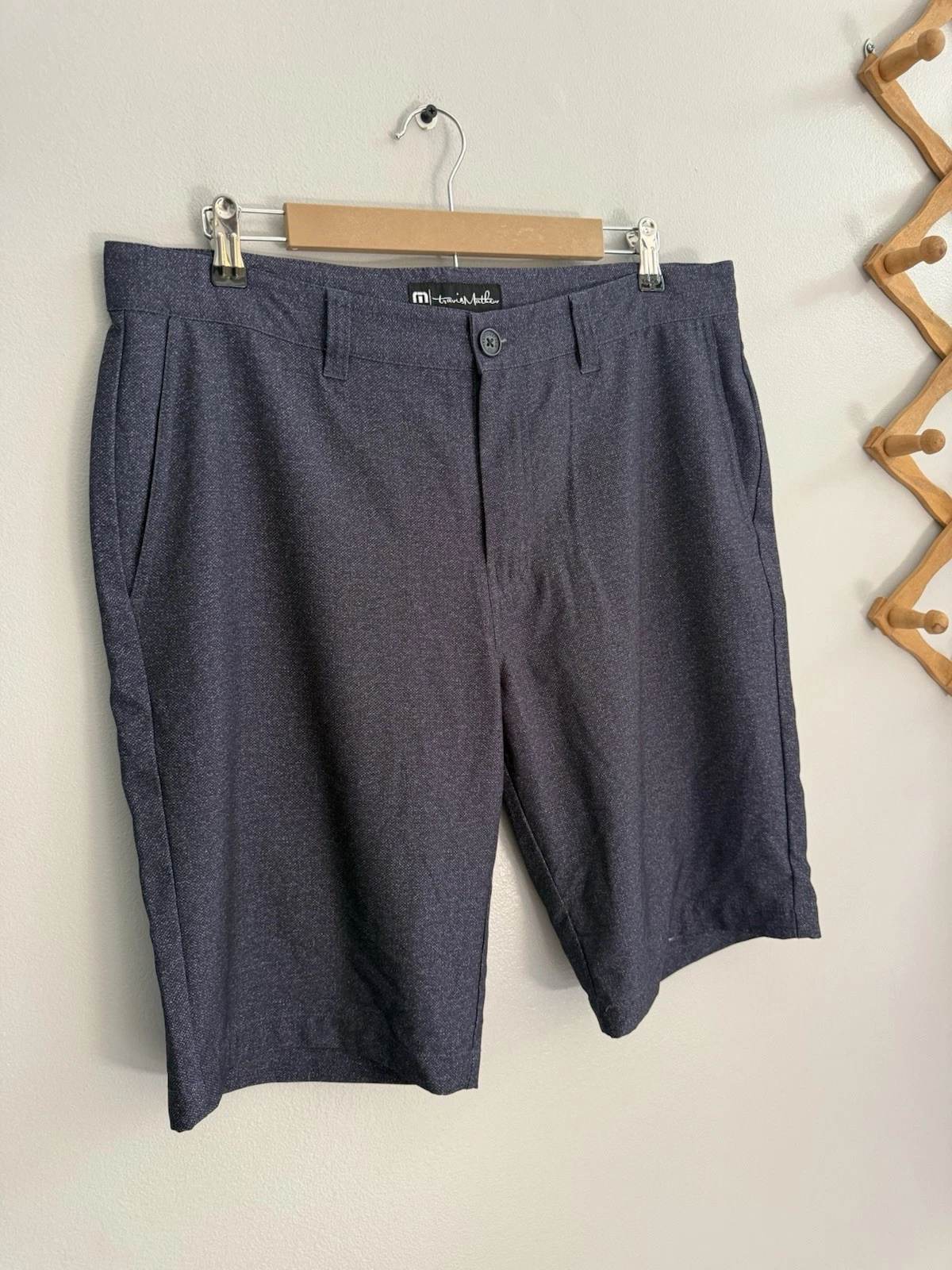 Travis Mathew Golf Shorts In Blue Speckled Quick Dry Men’s Sz 36 Pockets Logo