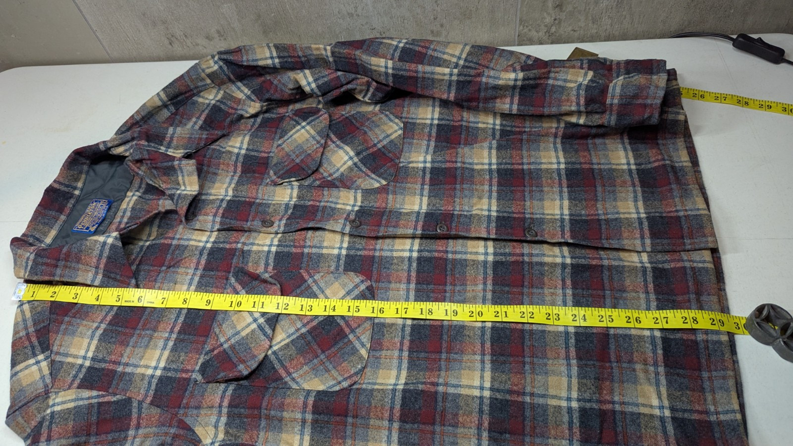 Board Shirt Pendleton L 4904 Loop Button Flap Poc… - image 13