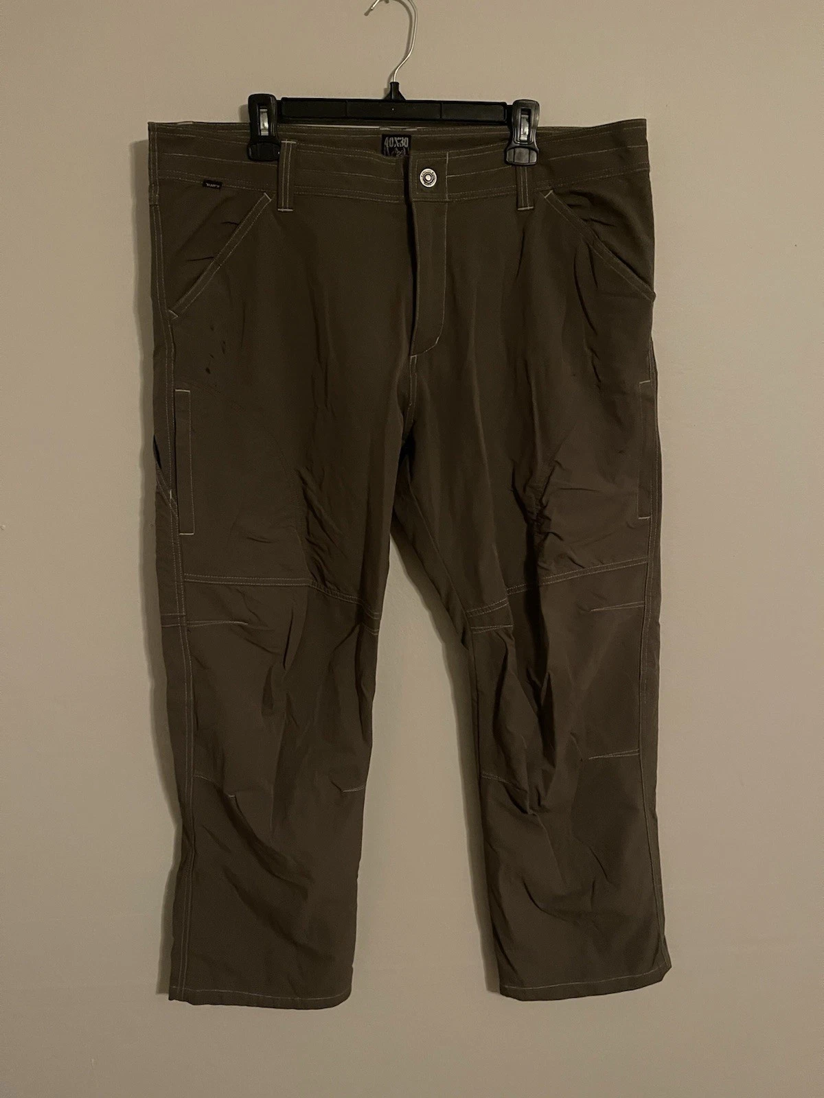 Kuhl Olive Gray Outdoors Nylon Stretch Hiking Mountain Pants - Men's 40x30