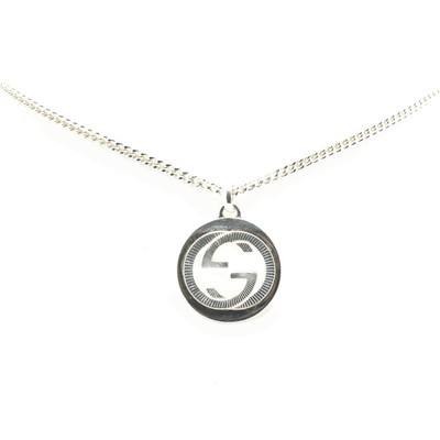 Gucci Interlocking G Chain Pendant Necklace SV925 Silver Women's