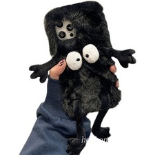 For SAMSUNG Phone Case fluffy furry black briquettes doll warm cover