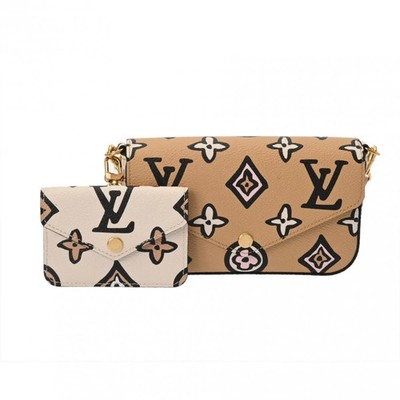 LOUIS VUITTON M80695 Beige × Gold Hardware Monogram Canvas Ladies Bag #W1640