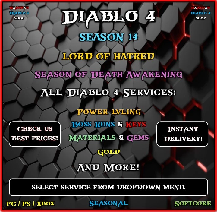 ✨Diablo 4✨Season 14✨All Diablo 4 Boost✨Power LVL & Runes & Mats & Boss Runs✨ - Image 1 of 1