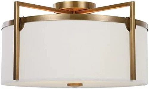 Colfax Antique Brass 3-Light Semi Flush Mount Ceiling Light by - Picture 5 of 6