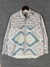 Vintage Rodeo Active Men's Western Aztec Button Up Shirt Size Large Long Sleeve