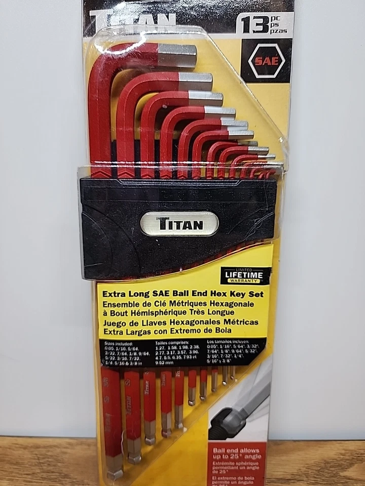 Titan 12713 13pc SAE Extra Long Ball End Hex Key Set - Image 2 of 4