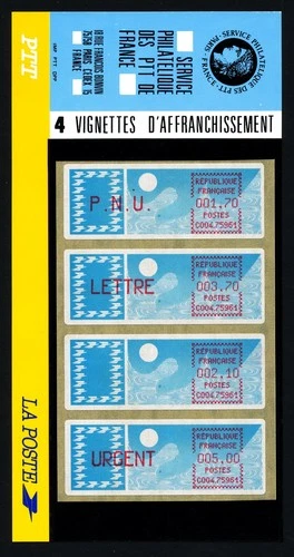 France Vending Machine Stamps No 6 ** (Nominal 1.70/3.70/2.10/5.00)