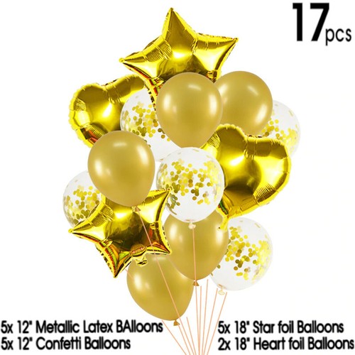 Set Confetti Wedding Birthday Balloons Heart Latex Foil Kids Boy Girl Baby Party - Picture 3 of 14