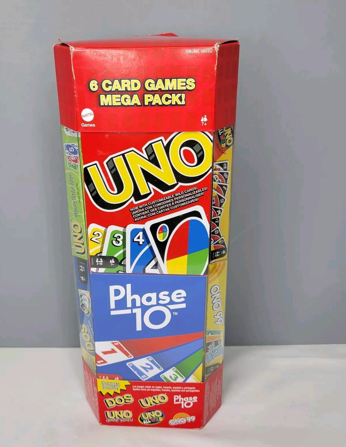 Uno Multipack Mattel UNO Mega Pack Ono 99, DOS, Phase 10, UNO All Wild, 6 Card Games ...