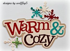 CRAFTECAFE WINTER TITLE paper piecing premade scrapbook diecut piece WOLFFEY5
