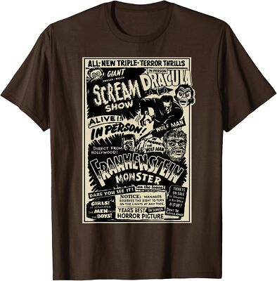Horror Movie Monster Mummy Dracula Werewolf Unisex T-Shirt