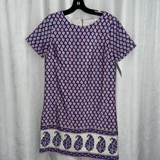 J. Crew Women's Dress Blue & Red Print Size 0