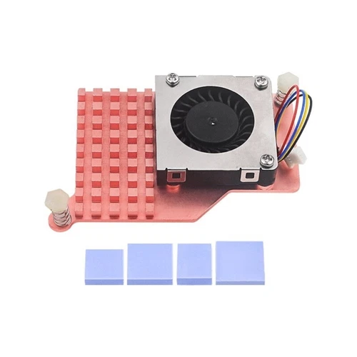 Full Copper Fin Heatsink Efficient PWN Cooling Fan Adjustable Radiator for RPI5
