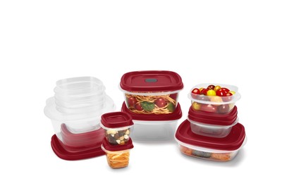 Rubbermaid EasyFindLids 24 Piece Food Storage Containers Variety Set Red Durable