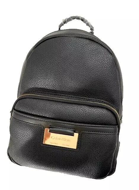| MSRP BACKPACK Logo pebble Black leather eBay KLEIN $168 🎁❤️ Cute! NWT Print CALVIN