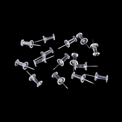 High 40 Pcs Transparent Push Pins Notice Board Map Thumb Tacks Point Bulletin - Picture 2 of 10