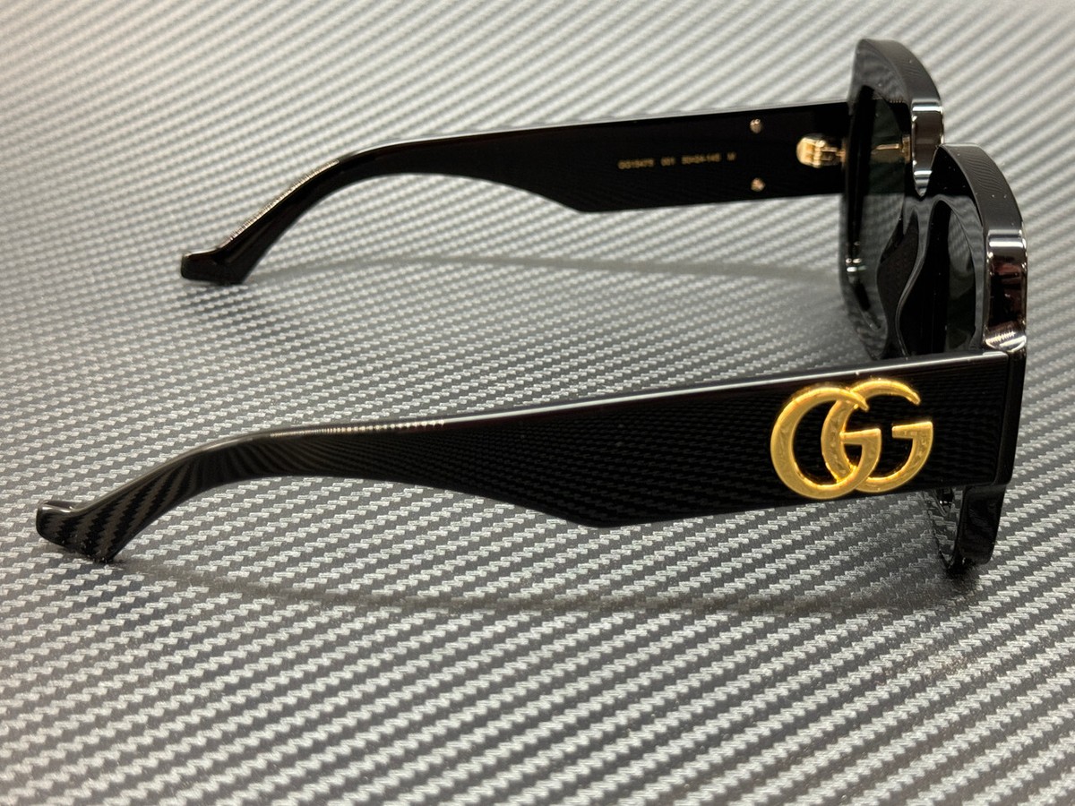サングラス GUCCI Woman Sunglasses Black GG1547S 001 Gucci GG1547S 001 Black Gold Grey Lens Women Sunglasses