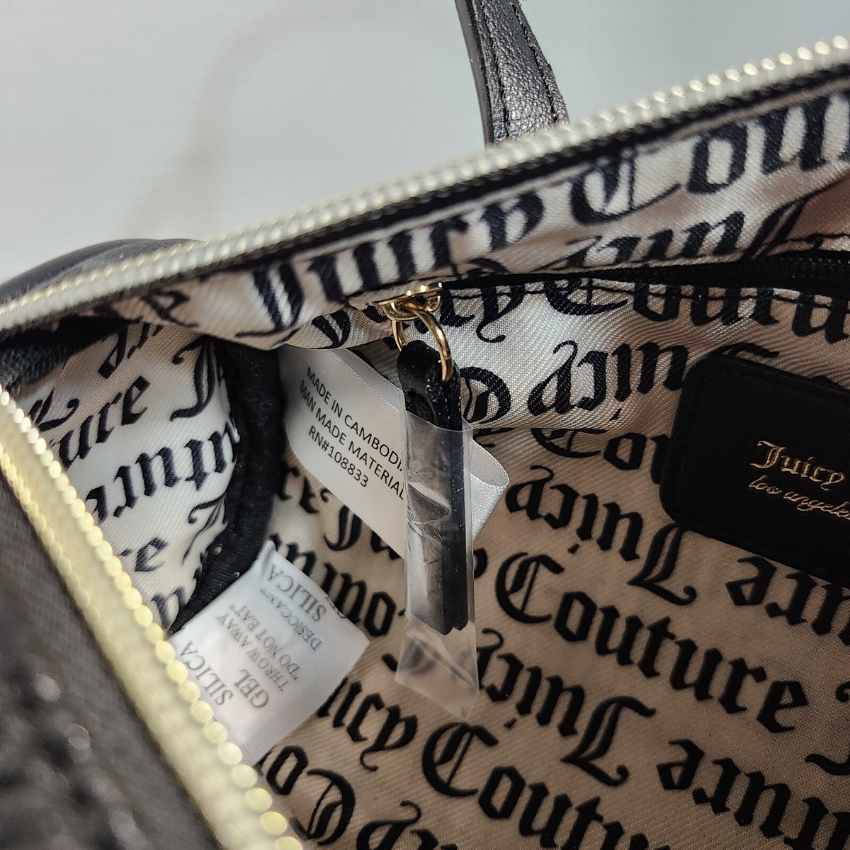 New Juicy Couture Black Liquorice Mini Barrel Crossbody Bag
