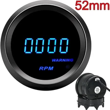 2" 52mm Blue Digital LED 0-9999 RPM Tachometer Tacho Gauge Meter For Car Truck  