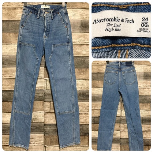 Abercrombie Fitch The Dad High Rise Double Knee Jeans Damen 24/00R Blau