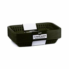 TableCraft Black Serving Basket 1.5" Tall x 7.75" Width x 10.75" Length 12 Pack