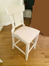 Faux Linen Seat Counter Stool 43.5" OAL, 26" Chair Height - Linon Home Decor