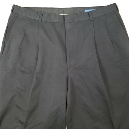 Pantalones de vestir frontales plisados para hombre Perry Ellis Portfolio, negros 38 x 29 - Imagen 2 de 9