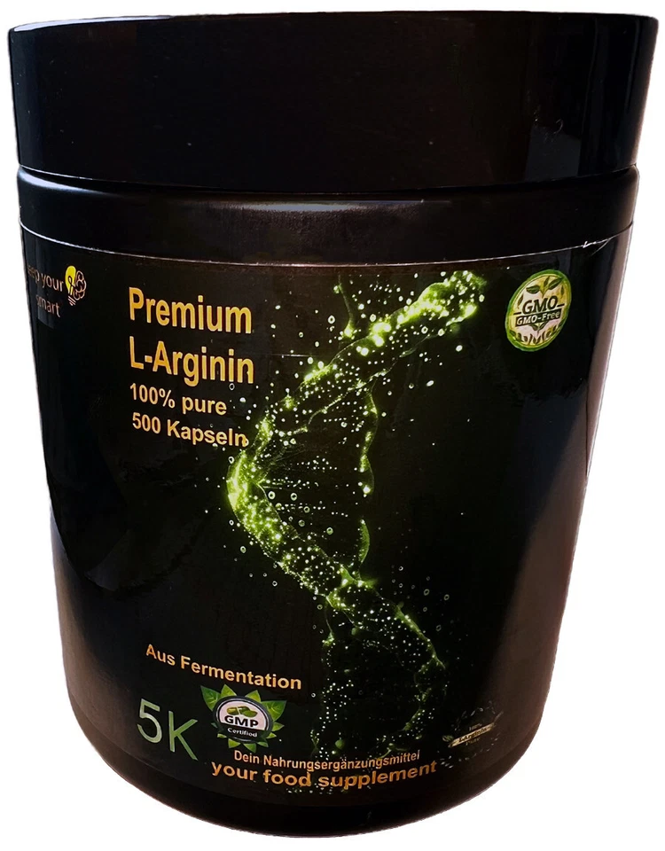 L‑Arginin BASE 500 Kapseln | 2,5 – 5 g Tagesdosis | Vegan | NO‑Booster - Bild 2 von 4