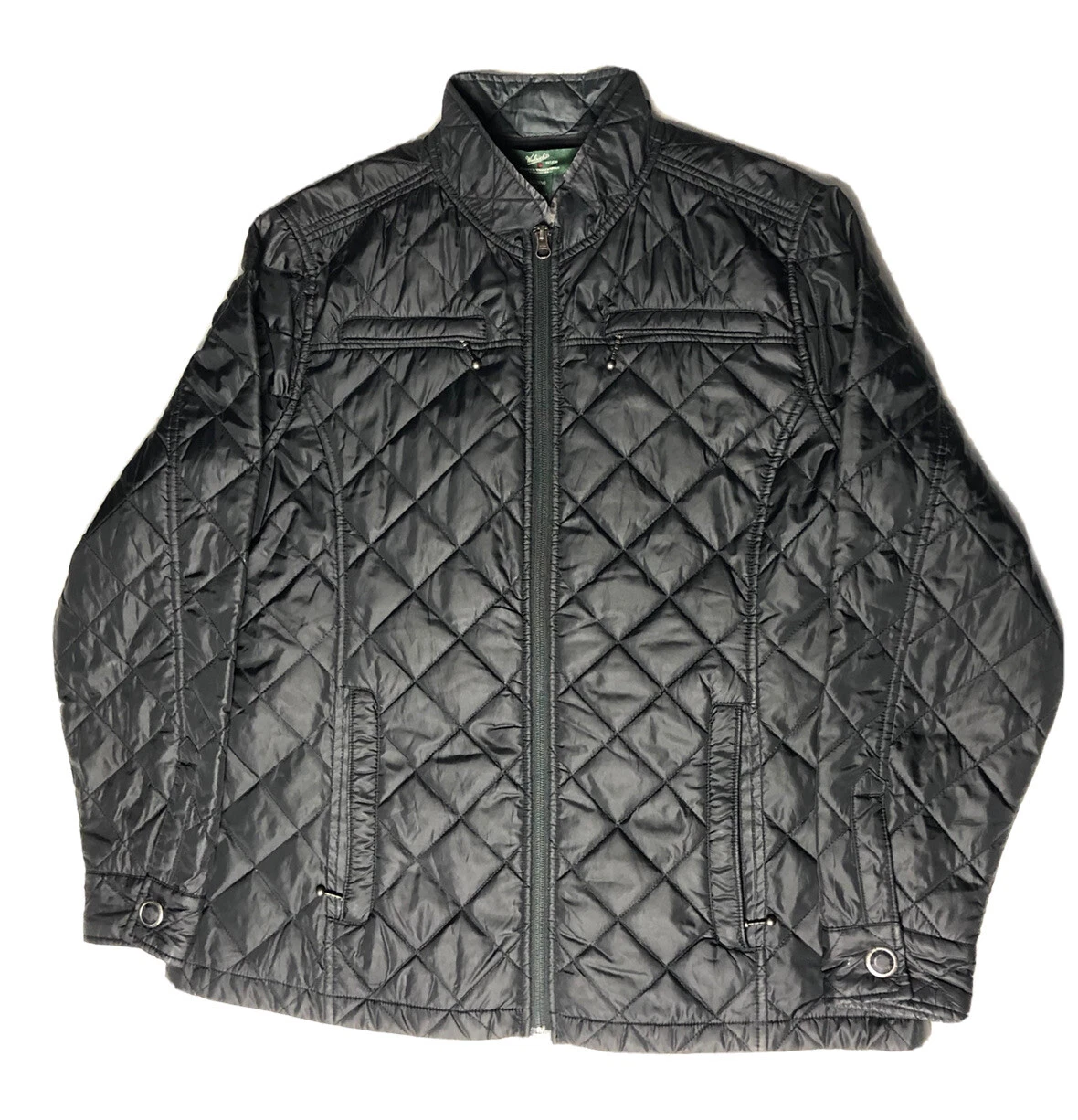 Woolrich Womens Black Down Quilted Puffer Packable Zip Jacket Size XL