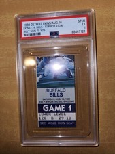 1980 Detroit Lions Ticket Billy Sims Silverdome Debut Bills Psa 5 Highest Graded