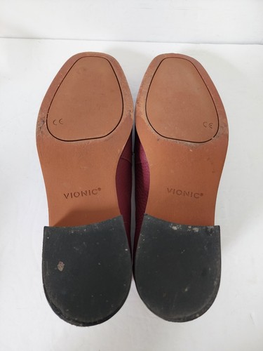 Vionic Sellah Shiraz Red Tumbled Leather Slip On Loafers Arch Ortho Shoe Sz 7.5 - Picture 9 of 11