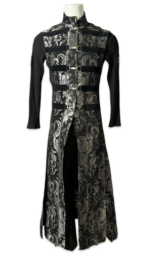 SHRINE HELLRAISER VICTORIAN SILVER PIRATE GOTHIC STEAMPUNK MEDIEVAL COAT JACKET  - product listing photo