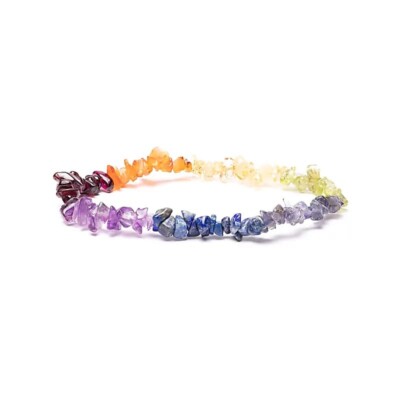 Armband 7 Chakras Edelsteinchips elastisch - Wunderschön