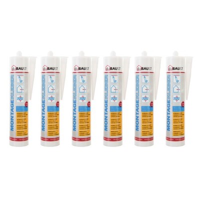 6x Montagekleber dubaust HMK24 EXTREM STARK + Universell 290ml /414g weiss