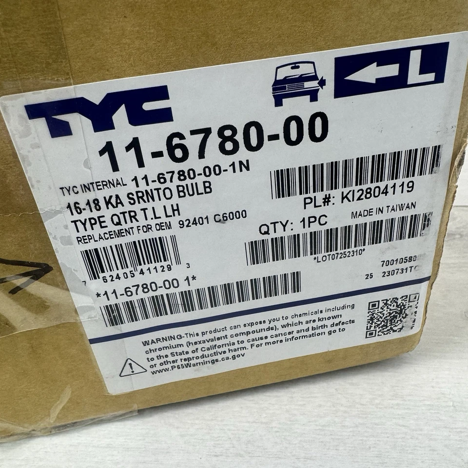 Left Driver Side Tail Light Fits 16-18 Kia Sorento CAPA Certified (B106) - Image 2 of 4