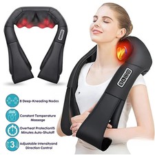 Neck and Shoulder Massager Heated Back U Shape Deep Kneading Neck Waist Leg Body