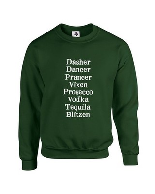 Dasher Dancer Prancer Weihnachtspullover Lustig Xmas Sweatshirt Neu