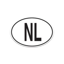 Nl Netherlands Country Code Euro Oval Sticker Decal