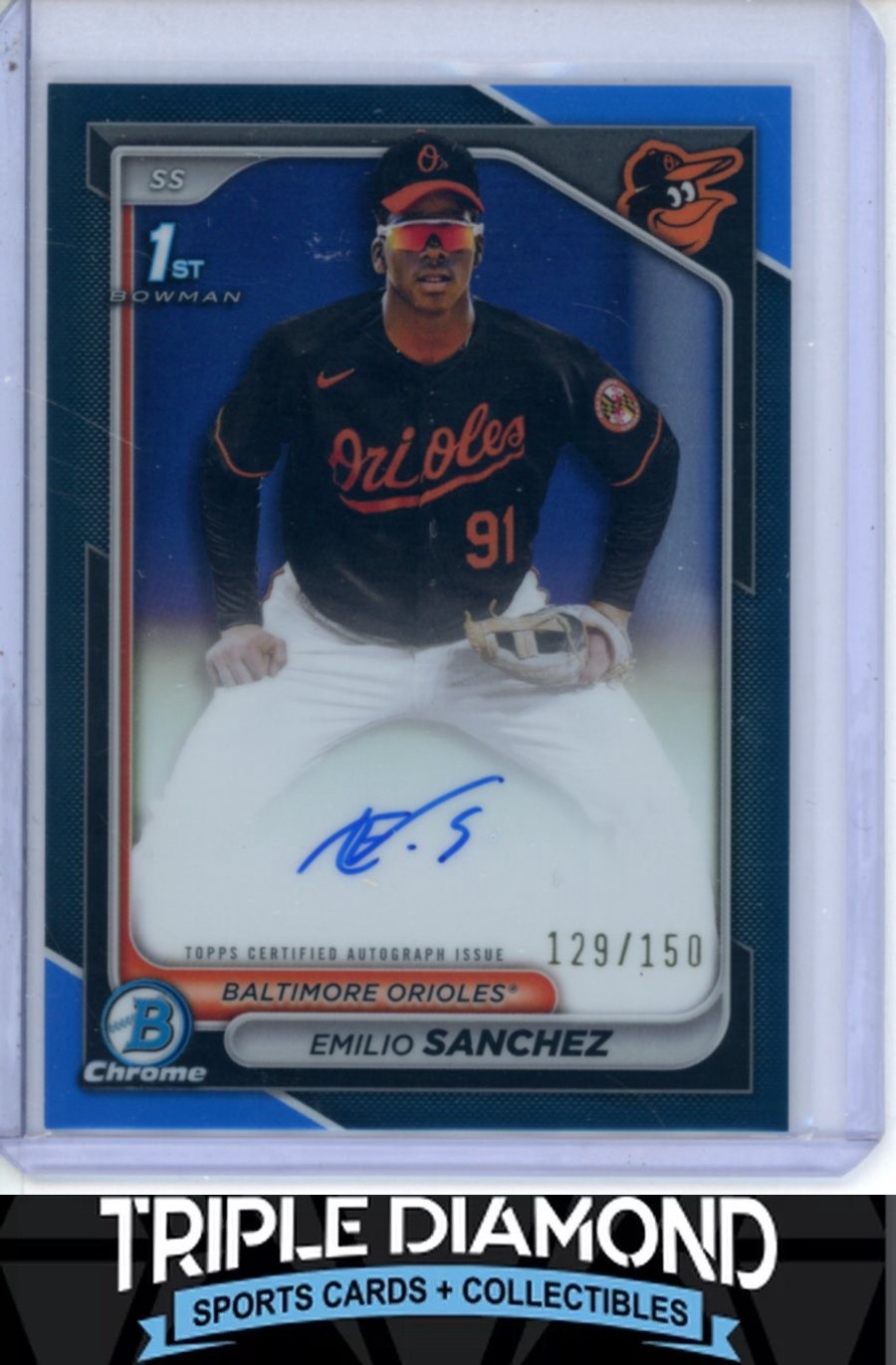 2024 Bowman Chrome 1st Emilio Sanchez Prospect Auto Blue Refractor #129/150 k317